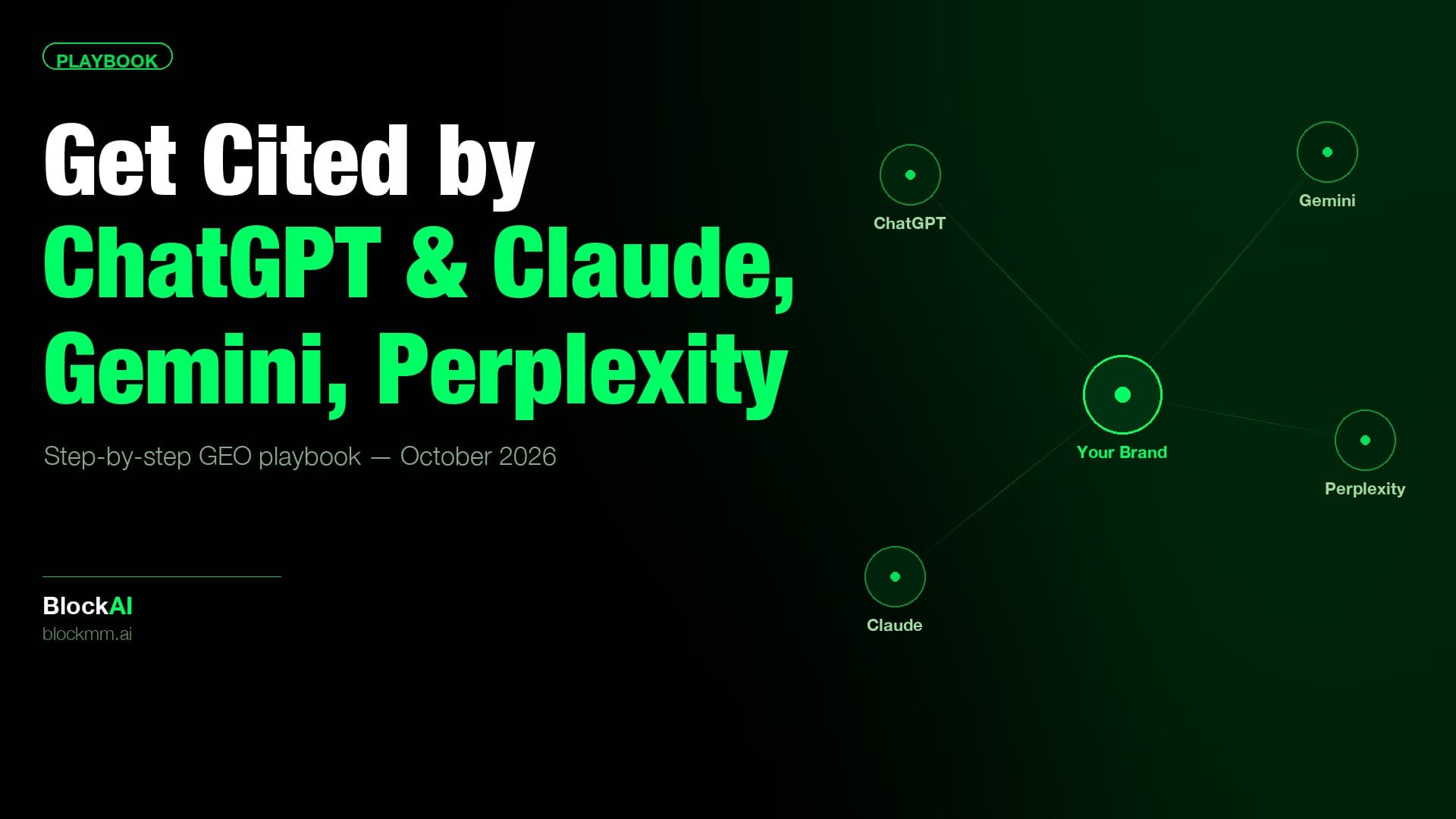 GEO Playbook: How to Get Cited by ChatGPT, Claude, Gemini and Perplexity in 2026