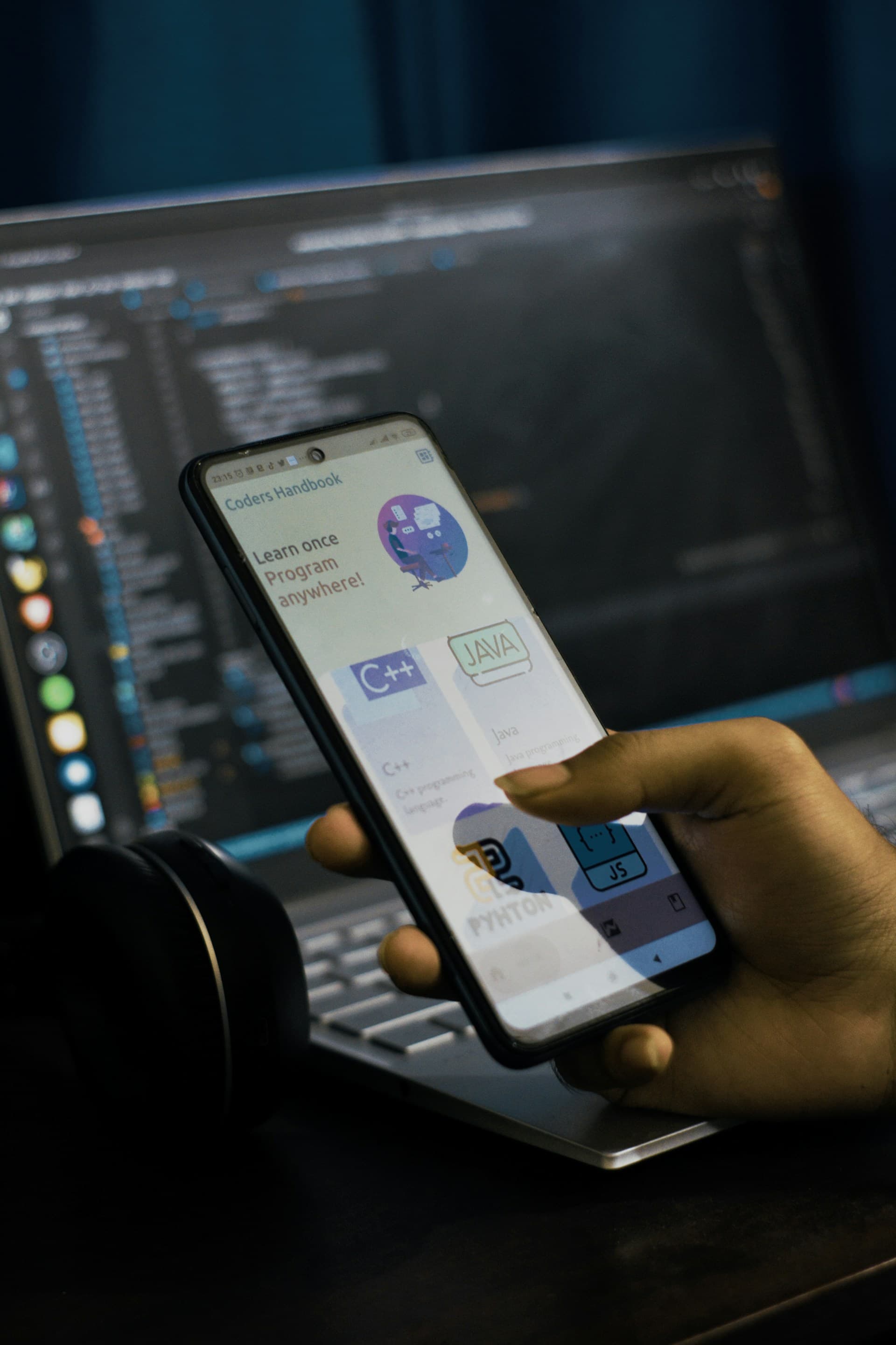 Mobile app screens showing crypto portfolio and Web3 wallet UI on iOS and Android devices
